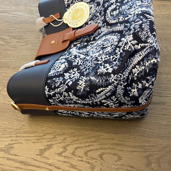 Spartina 449 Olivia Tote Marsh Boardwalk Tote NWT NEW Leather and Embroidered - Picture 6 of 11
